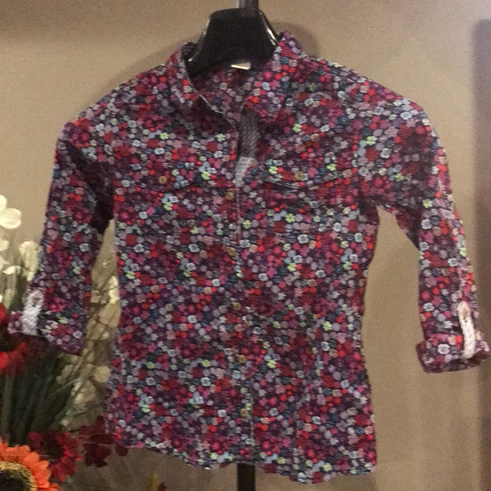 Child button down shirt fold strip button sleeve